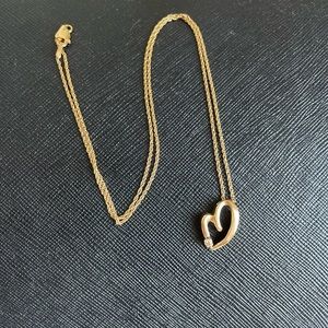 14K Gold Heart Necklace with Diamond.